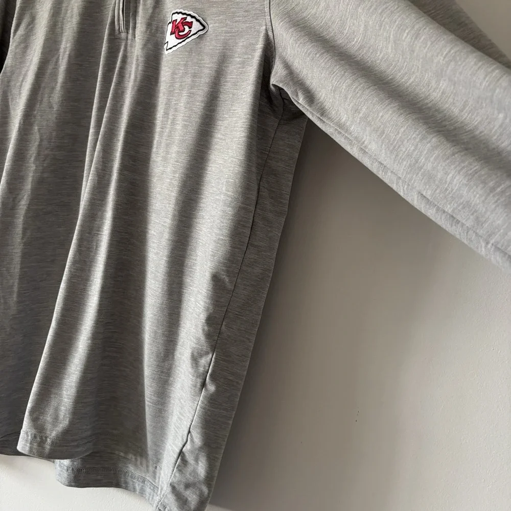 Kansas City Chiefs Antigua‎ 1/4 Zip Pullover Shirt Gray Men's M Gym Athleisure
